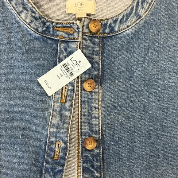 NWT The Loft Petite Blu Jean Denim Jacket Women’s Size XSP Button Front - Picture 4 of 8